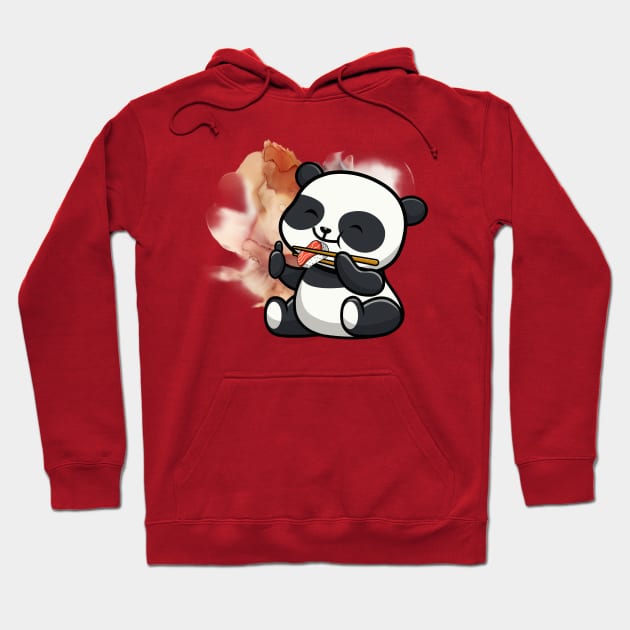 Cute Panda Sushi Time - Adorable Panda - Kawaii Panda Hoodie by Suga Collection